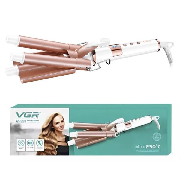 Плойка потрійна VGR V-599, 100-230°C, керамічне покриття, LED display, 90W