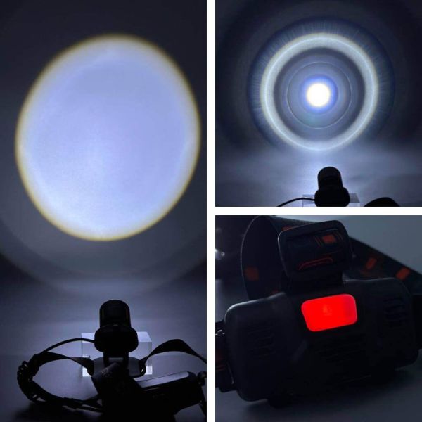 Ліхтар налобний NIGHT VISION FLUORESCENCE W668-TG, 2x18650, ЗП Type-C, zoom, Box