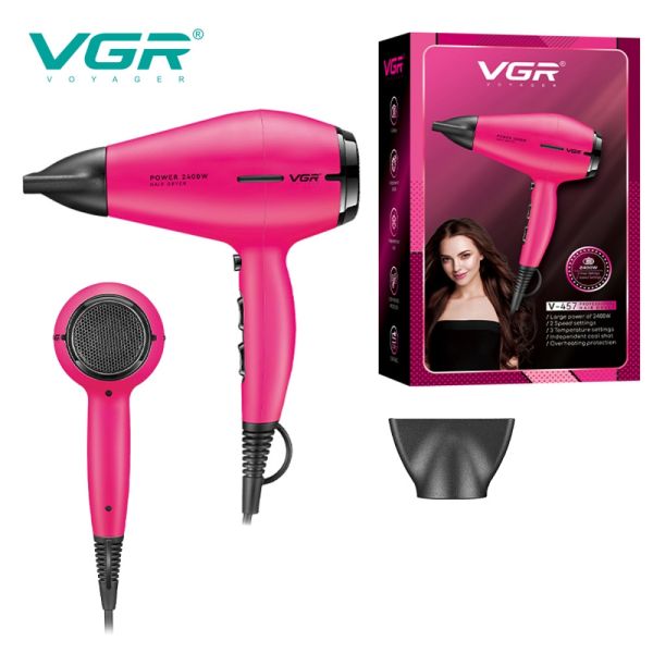 Фен професійний VGR V-457 PINK, 2 швидкості, 3 температурні режими, 2400 Вт