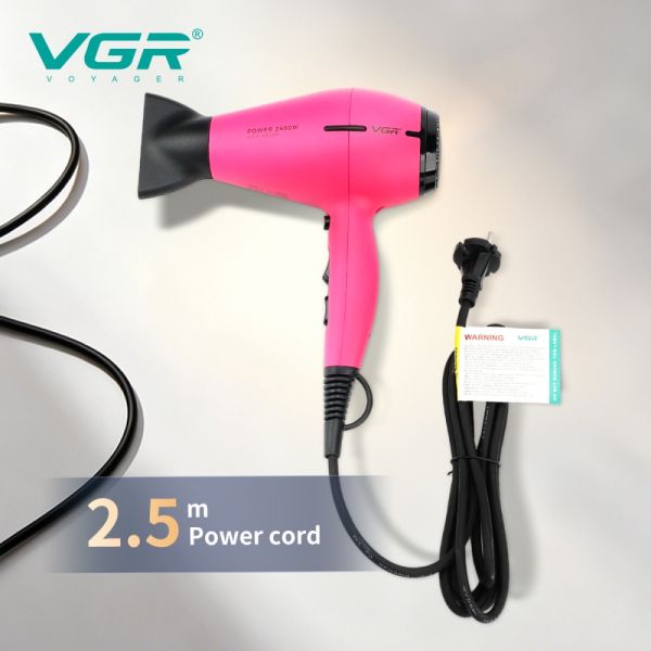 Фен професійний VGR V-457 PINK, 2 швидкості, 3 температурні режими, 2400 Вт