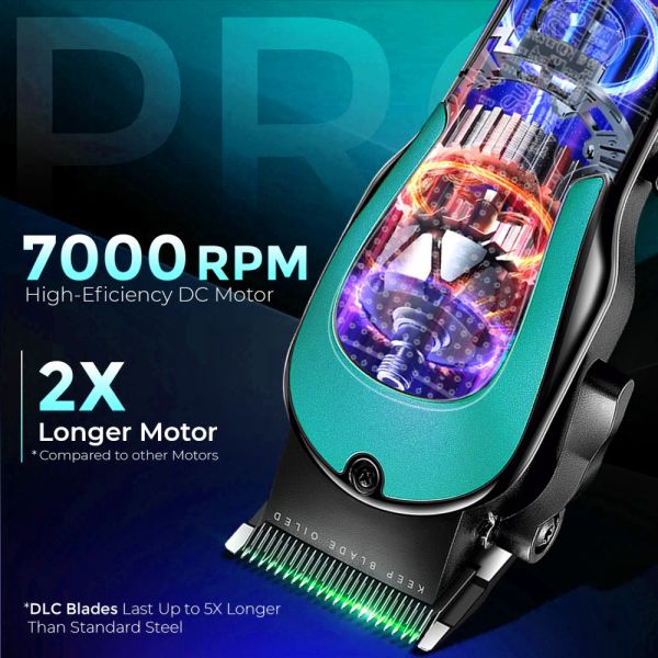 Акумуляторна машника для стриження (clipper) VGR V-692 GREEN, 4 насадки, LED display