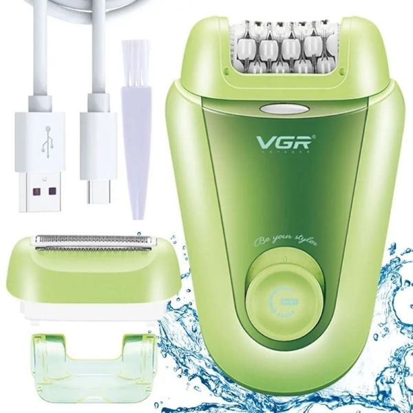 Епілятор VGR 2 в 1 V-758 GREEN, 2 насадки