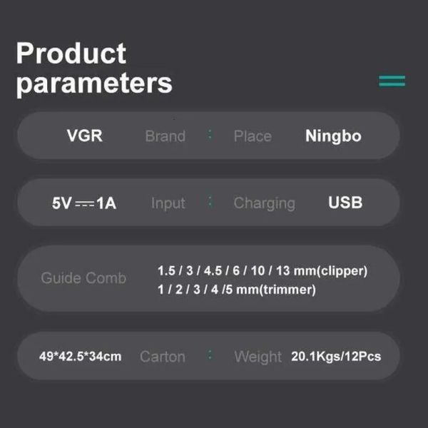 Комплект VGR 3 в 1 V-694 GREEN акумуляторна машинка для стриження (clipper), триммер та електробритва (шейвер)