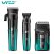 Комплект VGR 3 в 1 V-694 GREEN акумуляторна машинка для стриження (clipper), триммер та електробритва (шейвер)