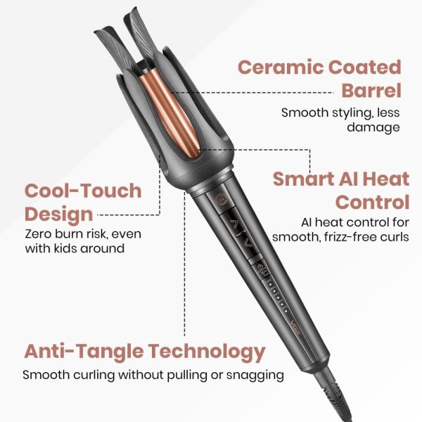 Плойка VGR V-581, automatic curling, температура від 130°C до 210°C, керамічне покриття, LED display, 45 Вт