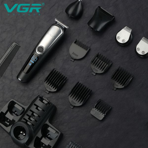 Набір для стрижки VGR 6 в 1 V-105, 5 насадок, LED Display, IPX6