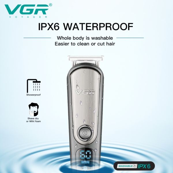 Набір для стрижки VGR 6 в 1 V-105, 5 насадок, LED Display, IPX6