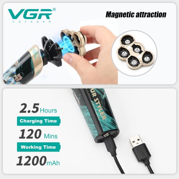 Електробритва VGR V-330, роторна, IPX5