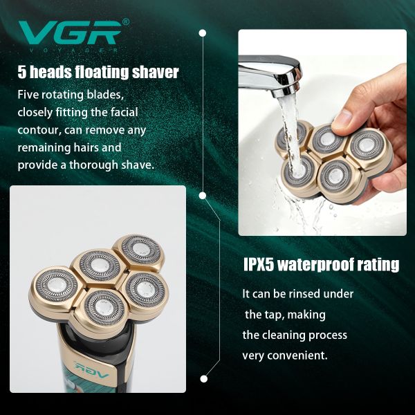 Електробритва VGR V-330, роторна, IPX5