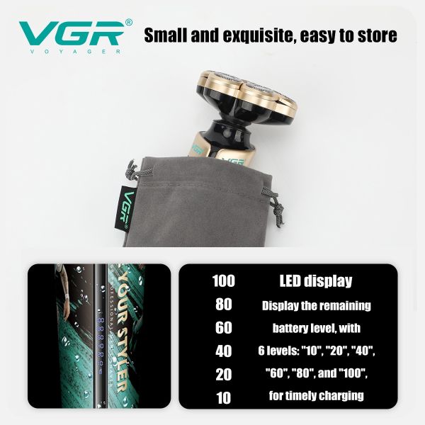 Електробритва VGR V-330, роторна, IPX5