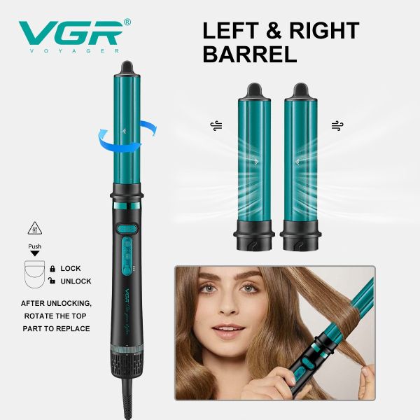 Фен-стайлер VGR 5 в 1 V-475 BLACK, Professional, 5 насадок, 1500 Вт