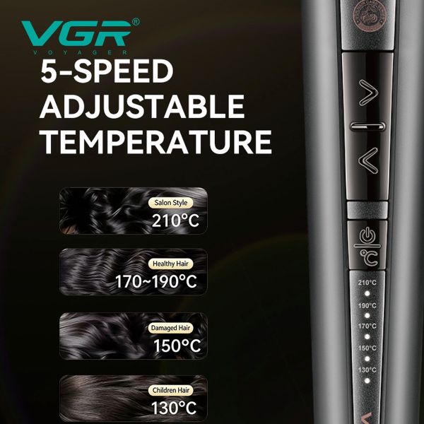 Плойка VGR V-581, automatic curling, температура від 130°C до 210°C, керамічне покриття, LED display, 45 Вт