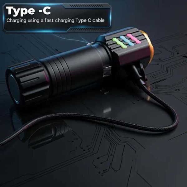 Ліхтар NIGHT VISION FLUORESCENCE 301-3XTE, 1x18650, ЗП Type-C, магніт, Box
