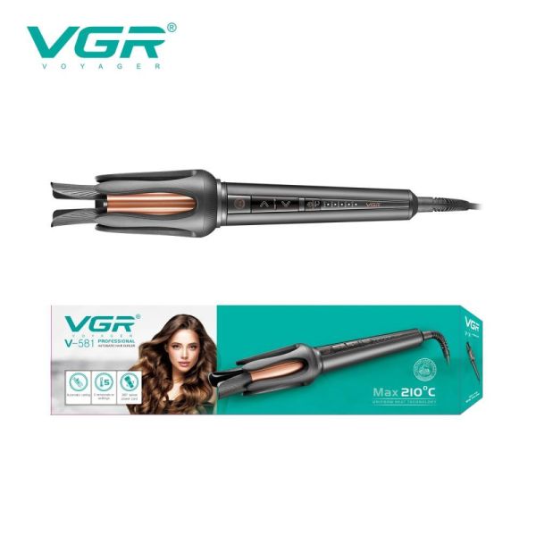 Плойка VGR V-581, automatic curling, температура від 130°C до 210°C, керамічне покриття, LED display, 45 Вт