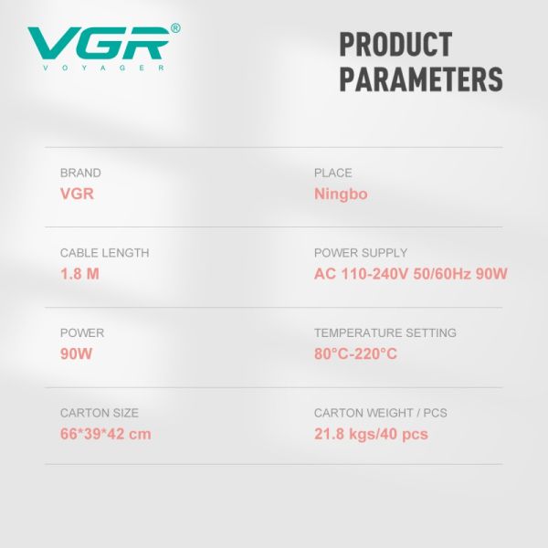 Плойка потрійна VGR V-595 BLUE, 5 режимів роботи, керамічне покриття, LED display, 100 Вт