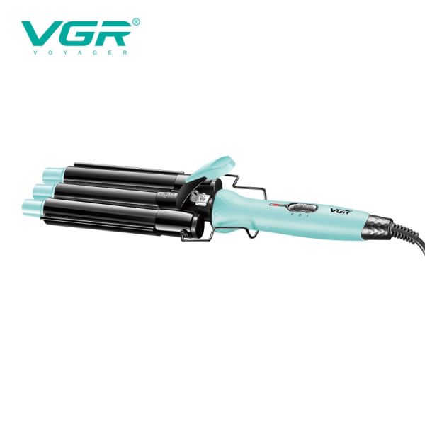 Плойка потрійна VGR V-595 BLUE, 5 режимів роботи, керамічне покриття, LED display, 100 Вт
