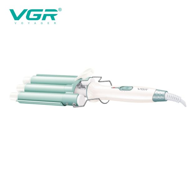 Плойка потрійна VGR V-595 WHITE, 5 режимів роботи, керамічне покриття, LED display, 100 Вт
