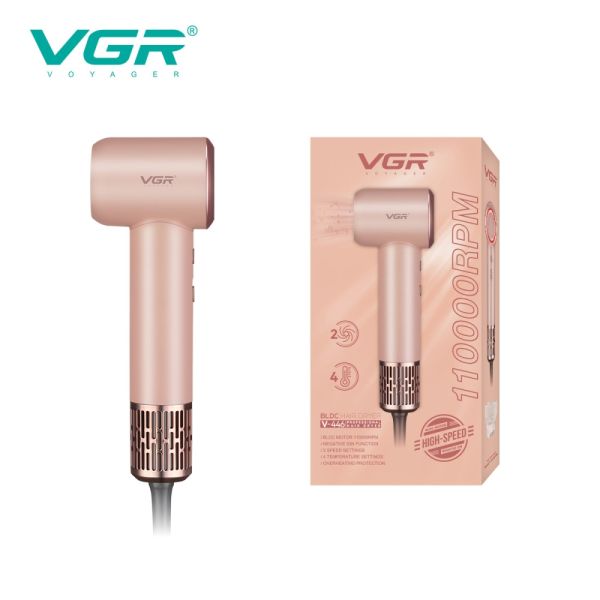 Фен професійний VGR V-446 PINK, 2 швидкості, 4 температурні режими, 110000RPM, 1400 Вт