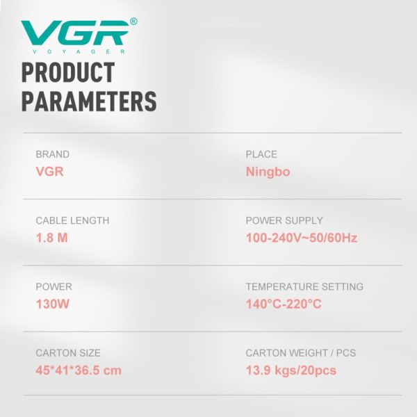 Плойка потрійна VGR V-590 GOLD, 140-200°C, керамічне покриття, LED display, 130W