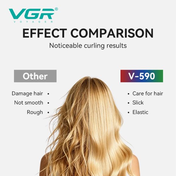 Плойка потрійна VGR V-590 GOLD, 140-200°C, керамічне покриття, LED display, 130W